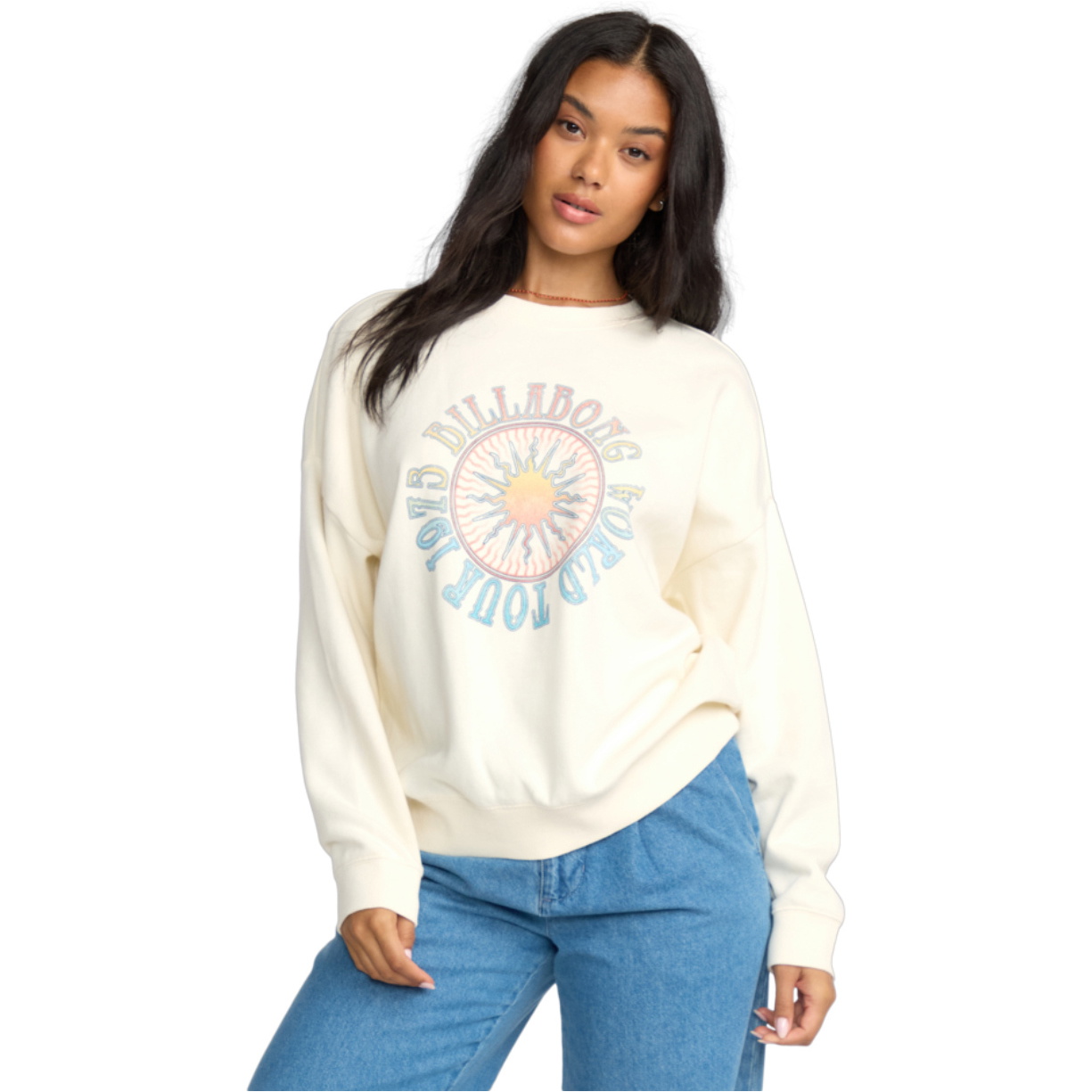 2025 Billabong Womens Echo Sweatshirt 24B463504 - Salt Crystal